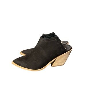 Dolce‎ Vita Black Leather Peep-Toe Mule Booties – Size 8